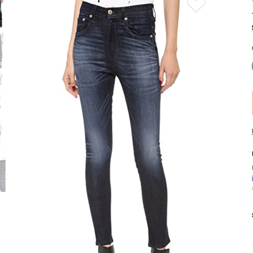 rag & bone justine high rise ankle jeans zipper